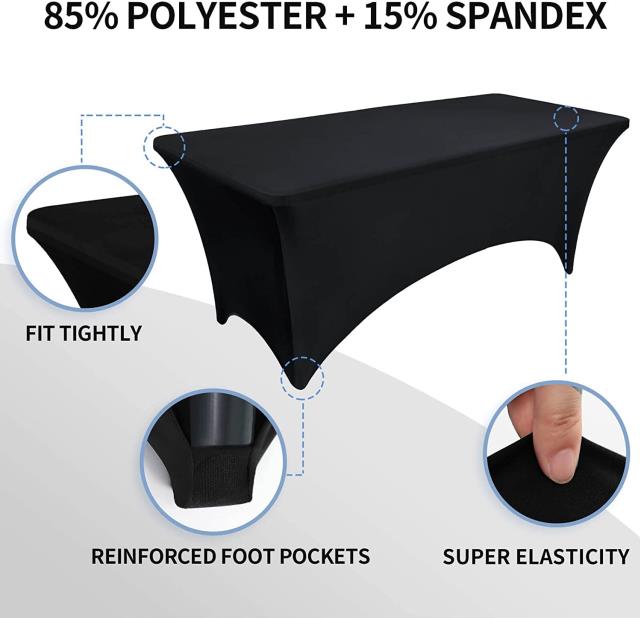 Where to find Spandex for 8 Banquet Table Black in Omaha